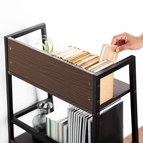 オープンラック シェルフラック 木製 3段 オープンシェルフ スチール脚