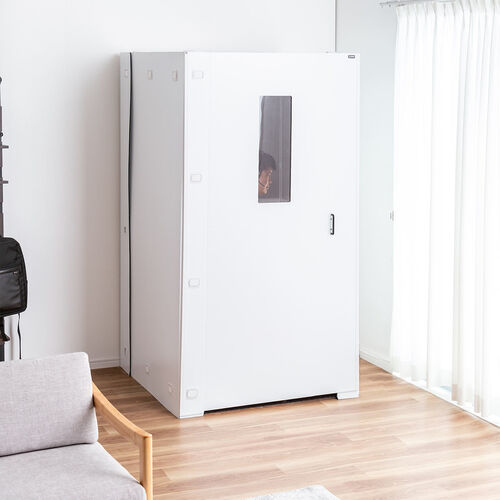 ワークブース（吸音・音漏れ・耐久性・改良版・吸音シート採用・軽量・簡易・集中ボックス・集中ブース・テレワークボックス・WEB会議）