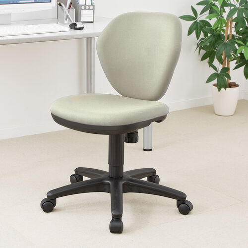 オフィスチェア（事務椅子・コンパクト・シンクロロッキング・CLASS4ガスシリンダー・キャスター付き・ガス圧昇降・ベージュ）