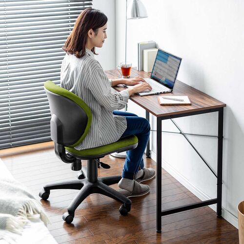 オフィスチェア（事務椅子・コンパクト・シンクロロッキング・CLASS4ガスシリンダー・キャスター付き・ガス圧昇降・グリーン）