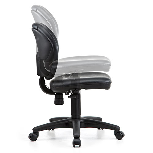 オフィスチェア（ビニールレザー・ミドルバック・ロッキング・キャスター・昇降・ブラック) EZ1-SNC025VBK