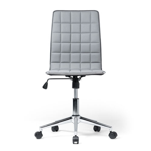 シンプルデザインチェア（グレー・ホテル用・ミドルバック・PUレザー・ロッキング・おしゃれ）