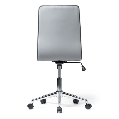 シンプルデザインチェア（グレー・ホテル用・ミドルバック・PUレザー・ロッキング・おしゃれ）