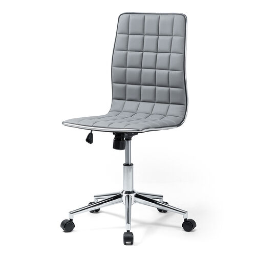 シンプルデザインチェア（グレー・ホテル用・ミドルバック・PUレザー・ロッキング・おしゃれ）