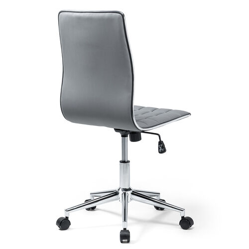 シンプルデザインチェア（グレー・ホテル用・ミドルバック・PUレザー・ロッキング・おしゃれ）