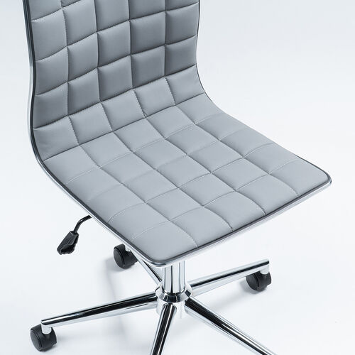 シンプルデザインチェア（グレー・ホテル用・ミドルバック・PUレザー・ロッキング・おしゃれ）