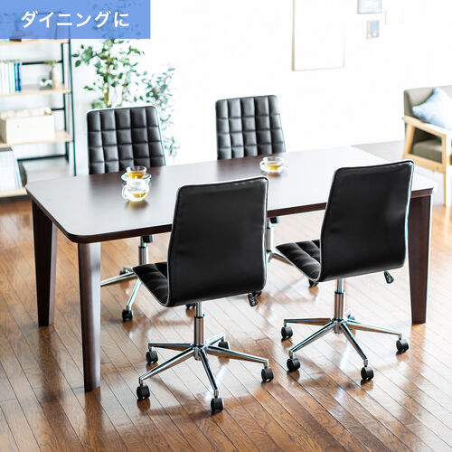 シンプルデザインチェア（グレー・ホテル用・ミドルバック・PUレザー・ロッキング・おしゃれ）