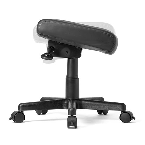 オットマン リラックス足置き台 ストッパー付きキャスター仕様 角度調節機能付き PUレザー製 ブラック
