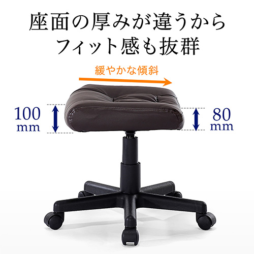 オットマン（足置き・キャスター付き・レザー・高さ・昇降