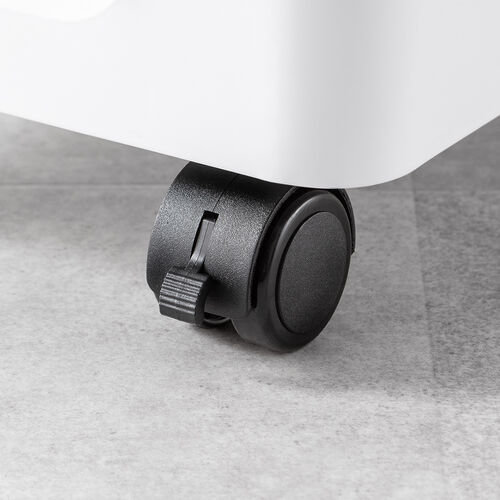 昇降式デスクキャビネット（オープンキャビネット・デスクワゴン・ポータブル電源収納台・プロジェクター台・サイドデスク・デスク下収納・ソファーサイドテーブル・キャスター付き・ホワイト）