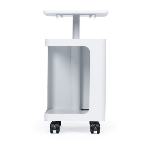 昇降式デスクキャビネット（オープンキャビネット・デスクワゴン・ポータブル電源収納台・プロジェクター台・サイドデスク・デスク下収納・ソファーサイドテーブル・キャスター付き・ホワイト）