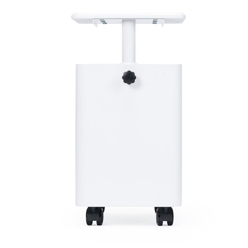 昇降式デスクキャビネット（オープンキャビネット・デスクワゴン・ポータブル電源収納台・プロジェクター台・サイドデスク・デスク下収納・ソファーサイドテーブル・キャスター付き・ホワイト）