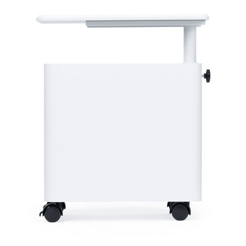 昇降式デスクキャビネット（オープンキャビネット・デスクワゴン・ポータブル電源収納台・プロジェクター台・サイドデスク・デスク下収納・ソファーサイドテーブル・キャスター付き・ホワイト）