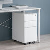 デスクワゴン（キャビネット・3段・幅30cm・奥行き45cm・高さ60cm・鍵付き・一括ロック・スチール・ホワイト）
