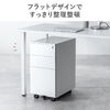 デスクワゴン（キャビネット・3段・幅30cm・奥行き45cm・高さ60cm・鍵付き・一括ロック・スチール・ホワイト）