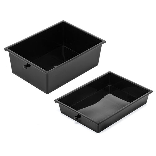 デスクワゴン（樹脂トレー・4段・キャビネット・キャスター付き・サイドワゴン・A4サイズ対応・ブラック）