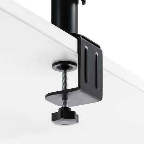 スピーカースタンド（小型・卓上・クランプ・高さ25～34.5cm・角度調整可能・天板13.5×9cm・耐荷重5kg）