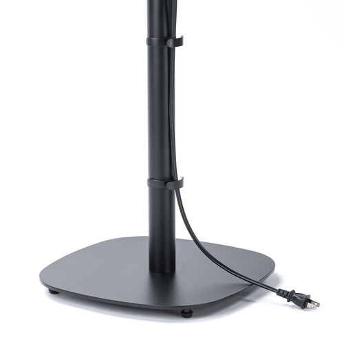 スピーカースタンド（フロアー用・大型スピーカー向け・2本セット・高さ調整・56～100cm・天板サイズ23×23cm・スパイク型アジャスター付き・角度調整・耐荷重15kg・金属製・ブラック）