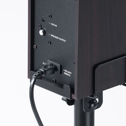 スピーカースタンド（フロアー用・小型スピーカー向け・2本セット・高さ56～100cm・対応サイズ14×14cm・スパイク型アジャスター付き・角度調整可能・PCスピーカー・耐荷重15kg・ブラック）