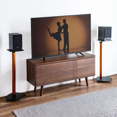 スピーカースタンド（天然木デザイン・耐荷重10kg・高さ78cm