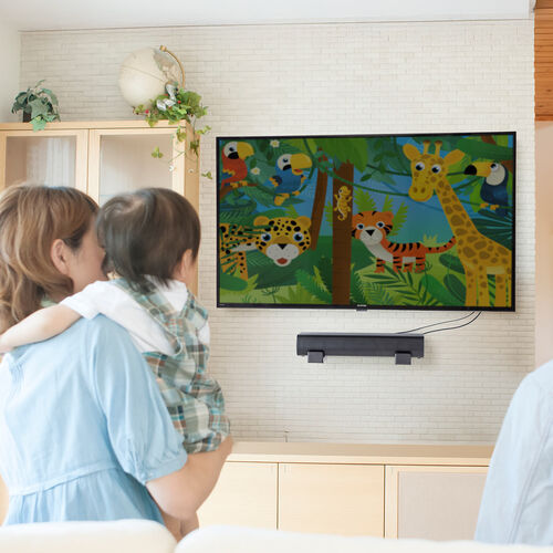 サウンドバー壁掛けスタンド（耐荷重15kg・長さ/奥行 調整可能・取り付け金具・ブラケット・汎用 2個セット）