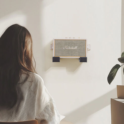 サウンドバー壁掛けスタンド（耐荷重15kg・長さ/奥行 調整可能・取り付け金具・ブラケット・汎用 2個セット）