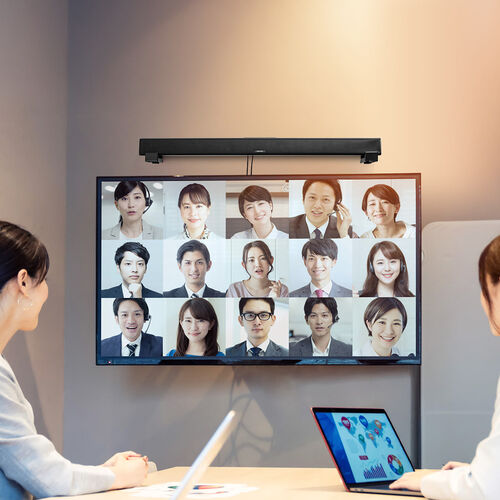 サウンドバー壁掛けスタンド（耐荷重15kg・長さ/奥行 調整可能・取り付け金具・ブラケット・汎用 2個セット）