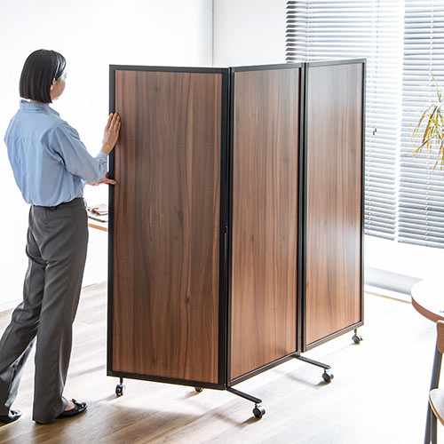 パーティション 間仕切り 木目 3連オフィス おしゃれ 家庭 店舗 木目調 高さ1600mm 幅1800mm