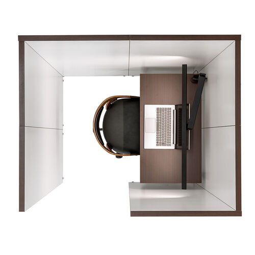 ワークブース（個室ブース・ボックス・自宅・WEB会議・木製・ダークブラウン） SPT030M