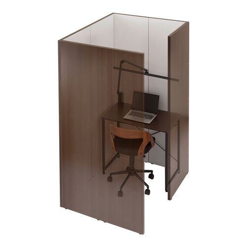 ワークブース（個室ブース・ボックス・自宅・WEB会議・木製・ダークブラウン） SPT030M