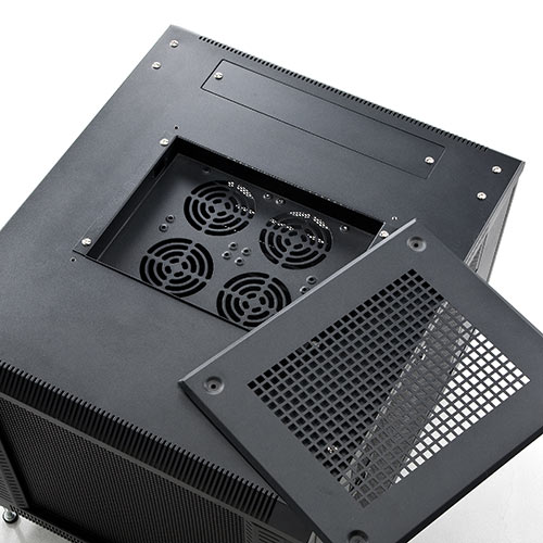 機器収納ボックス｜19インチ・9U・メッシュ扉・鍵付き・キャスター付