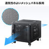 機器収納ボックス｜19インチマウント・9U・メッシュ扉・鍵付き・キャスター付