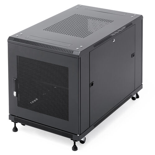 サーバーラック（19インチ・小型・12U・奥行100cm・メッシュパネル・棚