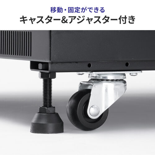 サーバーラック（19インチ・データセンター・中型・24U・奥行100cm・メッシュパネル・棚板×3枚・スライド棚×1枚付き）