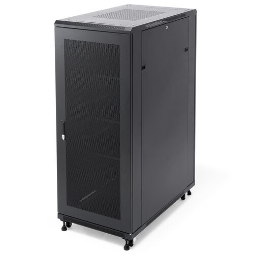 サーバーラック（19インチ・データセンター・中型・30U・奥行100cm・メッシュパネル・棚板×3枚・スライド棚×1枚付き）