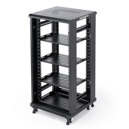 サーバーラック｜19インチ・24U・メッシュ扉・鍵付き・即納対応