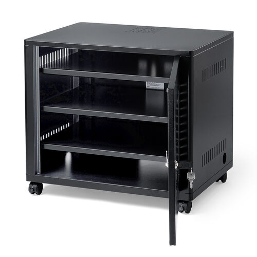 機器収納ボックス（幅60×奥行45×高さ53cm・ネットワークラック・データセンター・中型・サーバー・通信機器・NAS・ルーター・ハブ・黒・完成品）