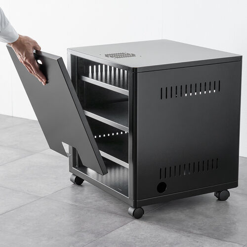 機器収納ボックス（幅50×奥行45×高さ53cm・ネットワークラック・データセンター・中型・サーバー・通信機器・NAS・ルーター・ハブ・黒・完成品）