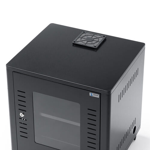 機器収納ボックス（幅50×奥行45×高さ53cm・ネットワークラック・データセンター・中型・サーバー・通信機器・NAS・ルーター・ハブ・黒・完成品）