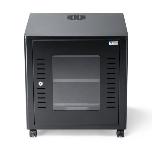 機器収納ボックス（幅50×奥行45×高さ53cm・ネットワークラック・データセンター・中型・サーバー・通信機器・NAS・ルーター・ハブ・黒・完成品）