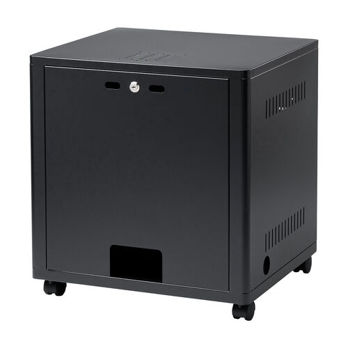 機器収納ボックス（幅50×奥行45×高さ53cm・ネットワークラック・データセンター・中型・サーバー・通信機器・NAS・ルーター・ハブ・黒・完成品）