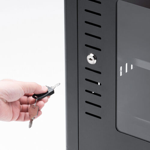 機器収納ボックス（幅50×奥行45×高さ53cm・ネットワークラック・データセンター・中型・サーバー・通信機器・NAS・ルーター・ハブ・黒・完成品）