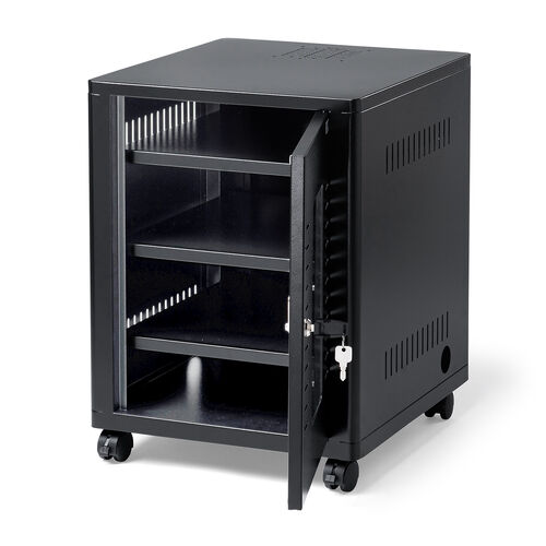 機器収納ボックス（幅40×奥行45×高さ53cm・ネットワークラック・データセンター・中型・サーバー・通信機器・NAS・ルーター・ハブ・黒・完成品）