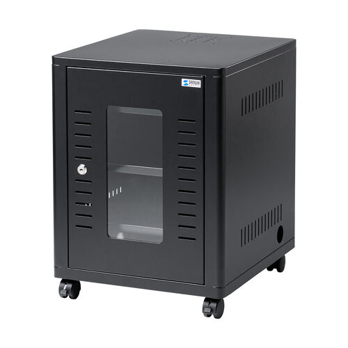 機器収納ボックス（幅40×奥行45×高さ53cm・ネットワークラック・データセンター・中型・サーバー・通信機器・NAS・ルーター・ハブ・黒・完成品）