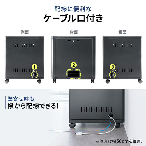 機器収納ボックス（幅40×奥行45×高さ53cm・ネットワークラック・データセンター・中型・サーバー・通信機器・NAS・ルーター・ハブ・黒・完成品）