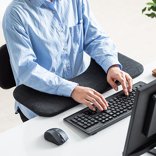 リストレスト（後付け・肘置き台・ワンタッチ取り付け・エルゴノミクス・幅60cm・ブラック）