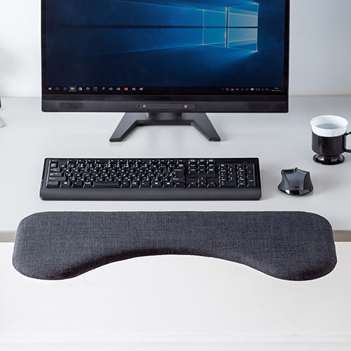 リストレスト（後付け・肘置き台・ワンタッチ取り付け・エルゴノミクス・幅60cm・ブラック）