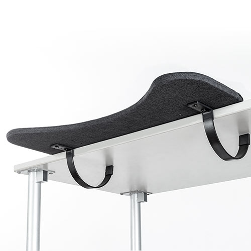 リストレスト（肘置き台・ワンタッチ取付・デスク取付・エルゴノミクス・幅75cm・ブラック）