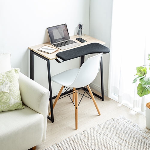 リストレスト（肘置き台・ワンタッチ取付・デスク取付・エルゴノミクス・片袖・幅60.5cm・ブラック）