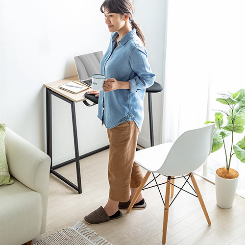 リストレスト（肘置き台・ワンタッチ取付・デスク取付・エルゴノミクス・片袖・幅60.5cm・ブラック）